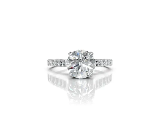FRENCH PAVE PLATINUM ENGAGEMENT RING poster