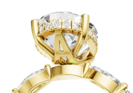 6ct oval with 6x3mm Marquise sides 2 poster