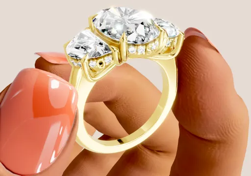 trilogy 5ct Oval ring with 1.5ct Half Moon size P Final render poster