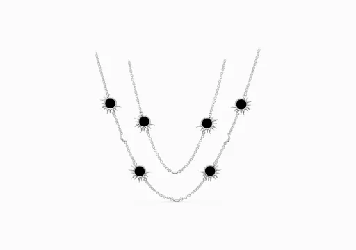 Stationary necklace with pearl finnal poster